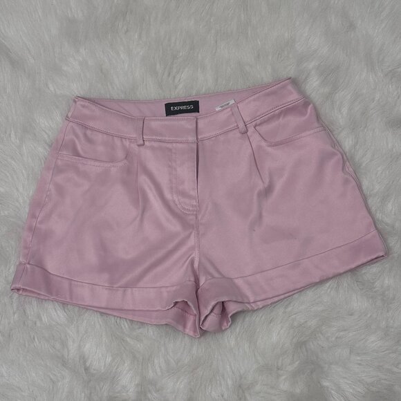 Express Light Pink Satin Shorts – Size 4 - Picture 1 of 1